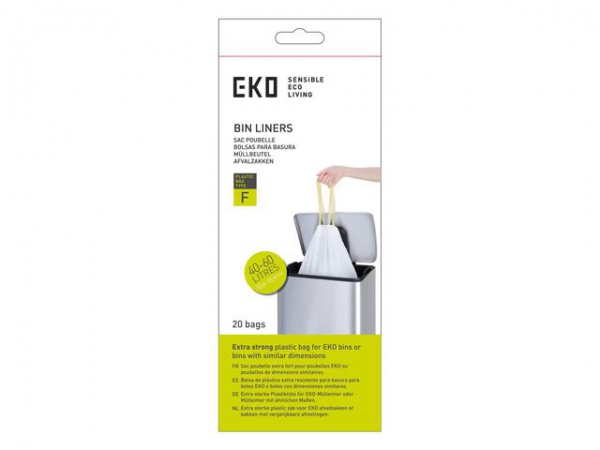 Avfallspose Eko F 65X75 40-60L Hvit (12 stk)