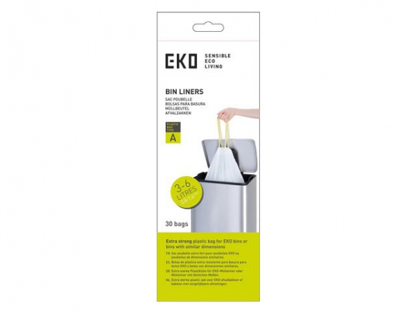 Avfallspose Eko A 35X40Cm 3-6L Hvit (30 stk)