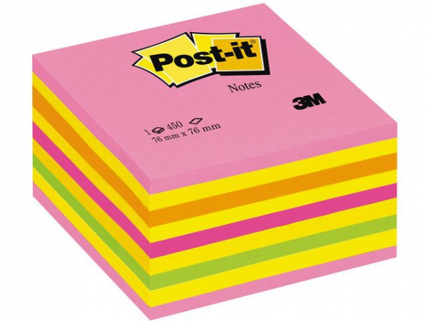 Notatkube Post-It 76X76 Ass Farger