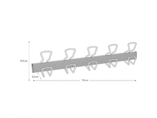 Klesknagg Alba 5 Kroker 76Cm Sort/Metal