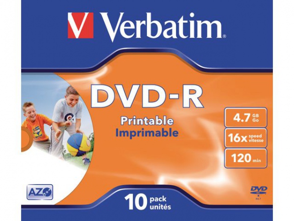 Dvd-R Verbatim 4,7Gb 16X Jewelcase (10 stk)