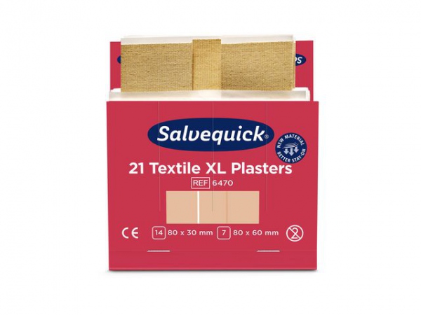 Plaster Salvequick Tekstil Xl Refill (21 stk/pk, 6 pakker)