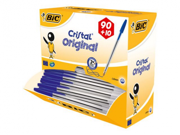 Kulepenn Bic Cristal M Blå (100 stk)