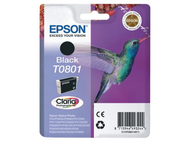 Blekk Epson T0801 C13T08014011 Sort