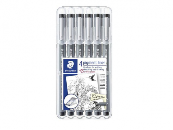 Fiberpenn Staedtler Pigmentliner 308 (6 stk)