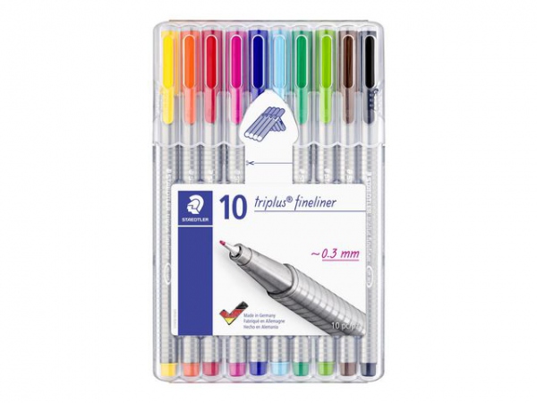 Fineliner Staedtler Triplus Ass (10 stk)