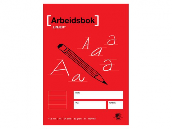 Arbeidsbok A4 80G 11,5Mm Linjert (20 stk)