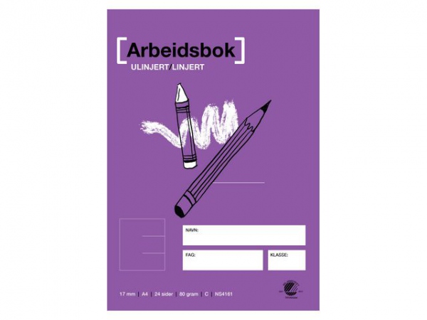 Arbeidsbok A4 80G 17Mm Ulinjert/Linjert (20 stk)