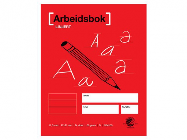 Arbeidsbok 17X21 80G 11,5Mm Linjert (20 stk)