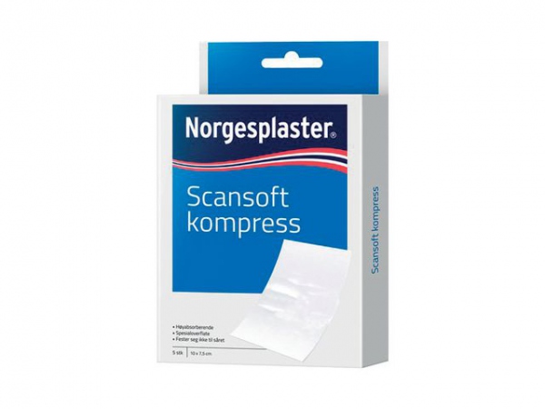 Kompress Scansoft 10X7,5Cm (5 stk/pk, 10 pakker)