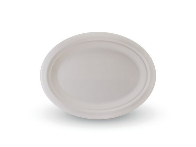 BildeTallerken Bagasse Fiber Oval 26Cm (50 stk)