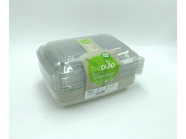 BildeMikrobeger Bagasse M/Lokk 600Ml (15 stk)