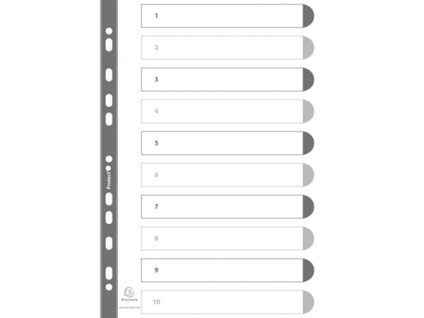 Register Exacompta A4 1-10 Mylar Hvi/Frg