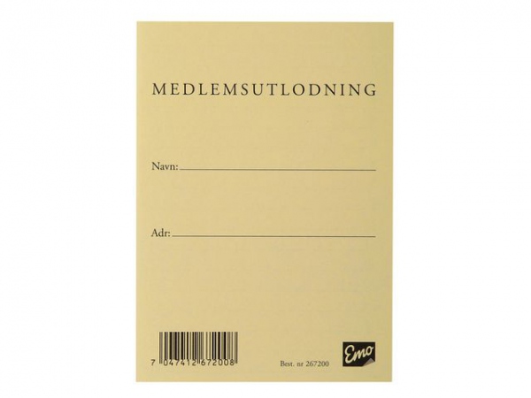 Loddbok Emo Medlemsutlodning 1-50 (100 stk)