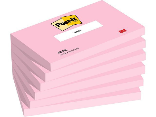 BildeNotatblokk Post-It 76X127 Rosa (6 stk)