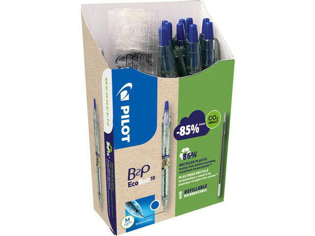 BildeKulepenn Pilot B2P M/Refill 1,0 Blå (20 stk)