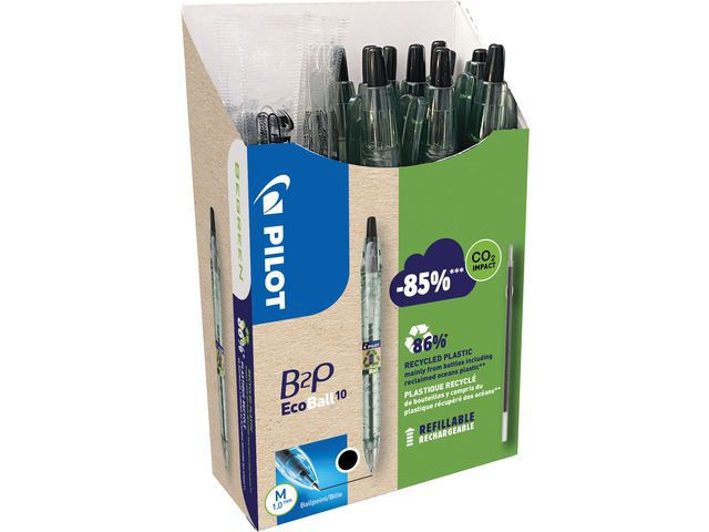 BildeKulepenn Pilot B2P M/Refill 1,0 Sort (20 stk)