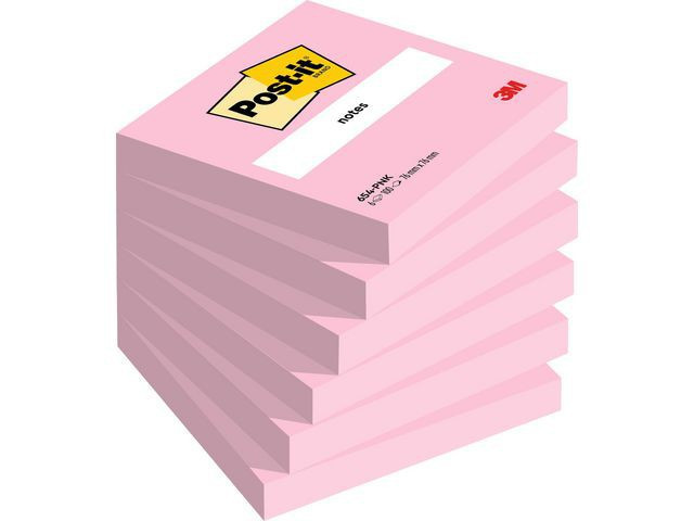 BildeNotatblokk Post-It 76X76 Rosa (6 stk)