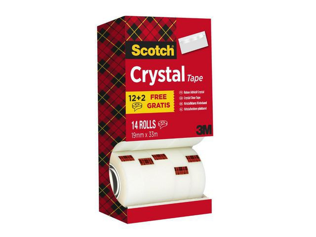 BildeTape Scotch Crystal Clear 19Mmx33M (14 stk)