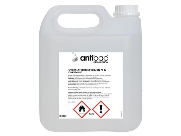 Overflatedesinfeksjon Antibac 75% 4L (3 stk)