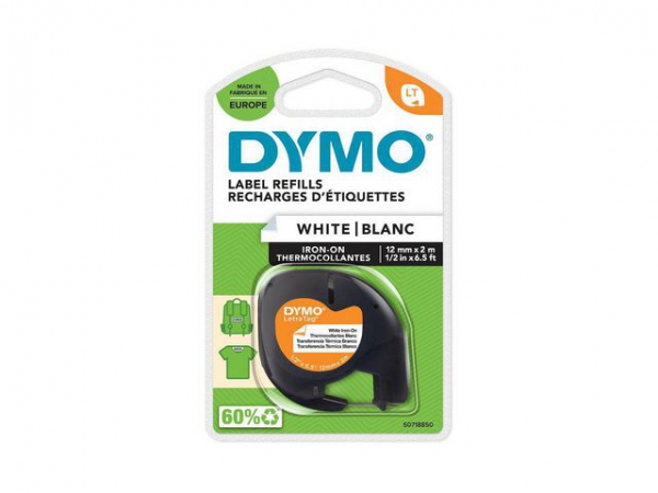 Tape Dymo Letratag Iron-On Tekstil Hvit