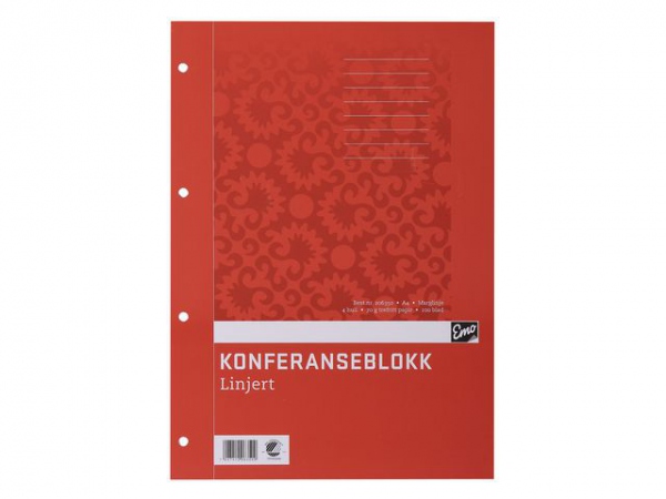 Konferanseblokk Emo A4 70G 100Bl Linjer (5 stk)