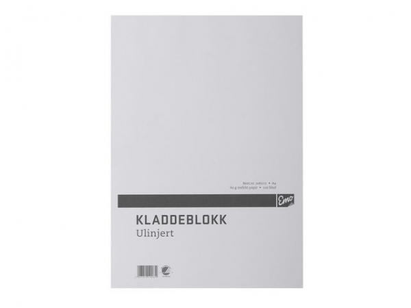 Kladdeblokk Emo A4 60G 100 Blad Ulinjert (10 stk)