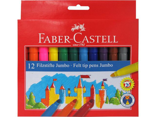 BildeTusj Faber Castell Jumbo Ass. (12 stk)