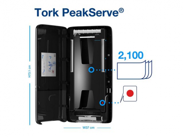 Dispenser Tork Peakserve Tørk H5 Sort