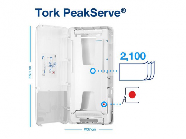 Dispenser Tork Peakserve Tørk H5 Hvit