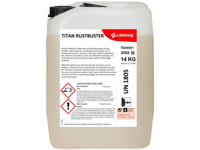 BildeRustfjerner Titan Rustbuster 14 Kg.