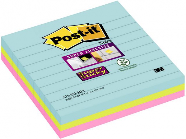 Notatblokk Post-It Ssn 101X101Lj Cosm (3 stk)