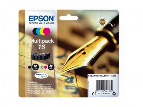 Blekk Epson 16 C13T16264012 Cmyk (4 stk)