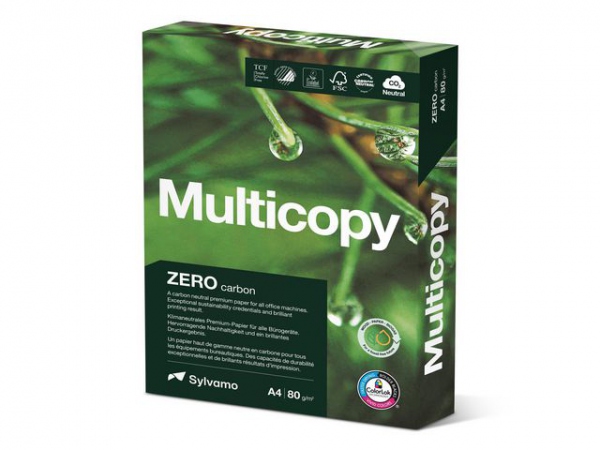 Kopipapir Multicopy Zero A4 80G (500 ark/pk, 5 pakker)