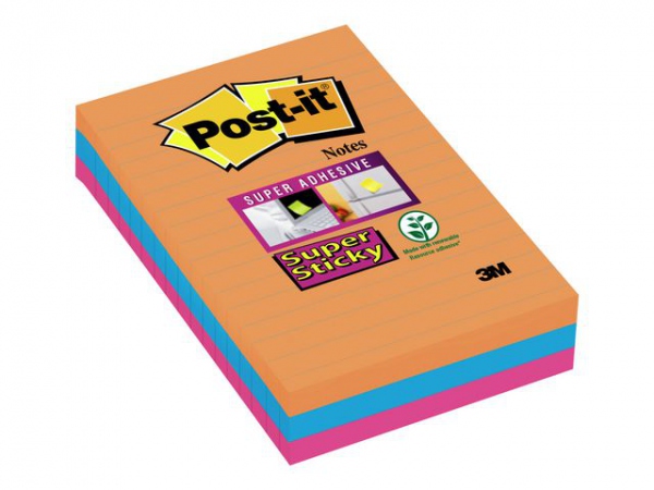 Notatblokk Post-It Ssn 101X152Lj Boos (3 stk/pk, 12 pakker)