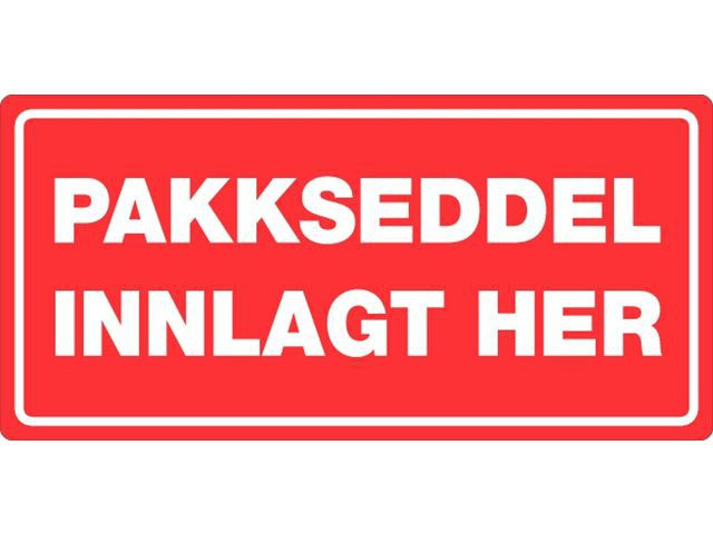 BildeEtikett "Pakkseddel Innlagt " 55X110Mm