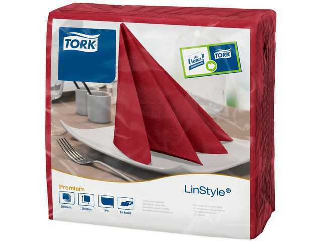 BildeServiett Tork Linstyle 39Cm Burgund (50 stk)