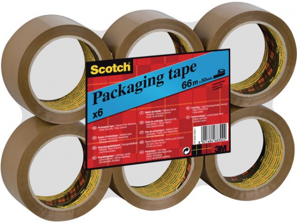 Emb.tape Scotch Hotmelt 50Mmx66 Brun (6 stk)