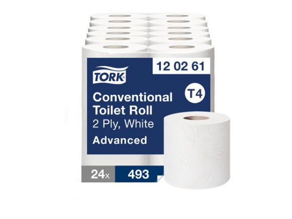 Toalettpapir Tork Advance 2L T4 62M (4 stk/pk, 6 pakker)