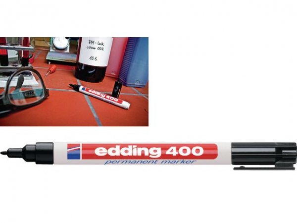 Merkepenn Edding 400 Sort (10 stk)