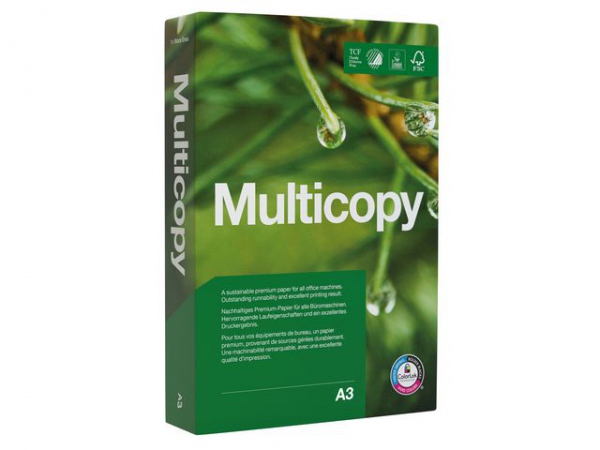 Kopipapir Multicopy A3 90G (500 ark/pk, 5 pakker)