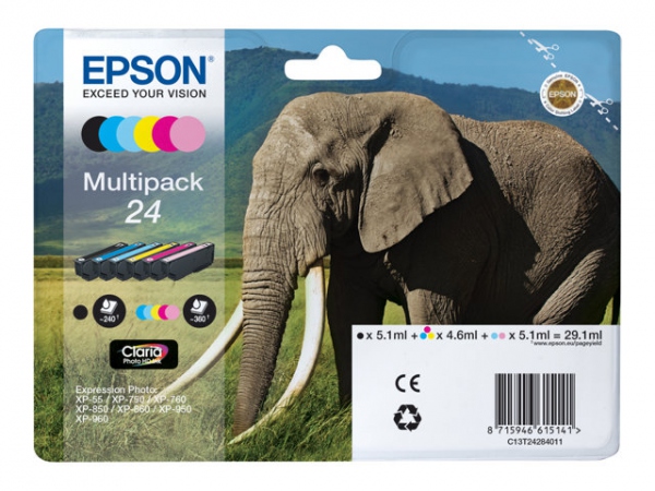 Blekk Epson T2428 C13T24284011 Multi (6 stk)