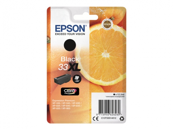 Epson Blekkpatron Sort 33XL Claria (24,4 ml)