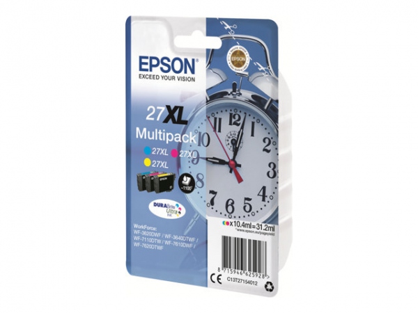 Epson 27XL Bläckpatron MultiPack C,M,Y 3x1100 Sidor3x10,4 ml 