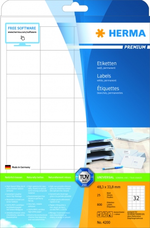 Etikett HERMA Premium A4 48,3x33,8 (25)