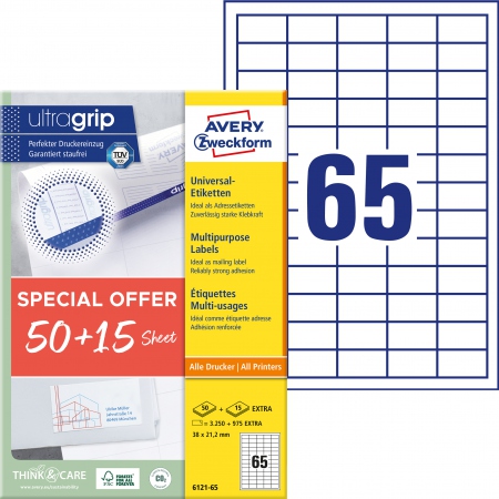 Avery 6121-65 ILC labels 38x212mm Promotion (4225)