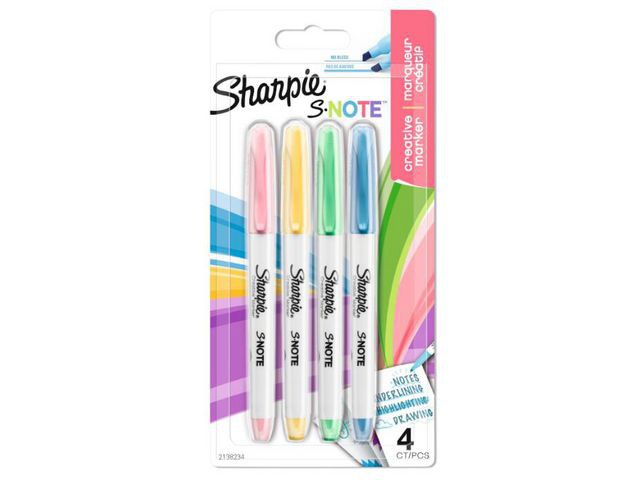 BildeMerkepenn Sharpie S-Note Pastell (4 stk)