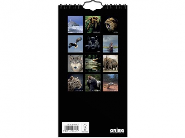 Veggkalender 2025 Wild Animals Mini