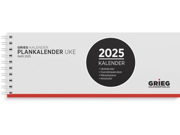 Plankalender Grieg 2025 Spiral