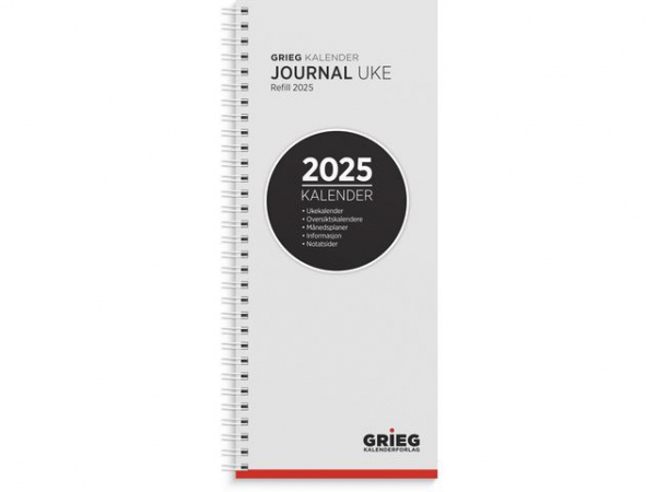 Journalkalender Grieg 2025 Spiral Refill